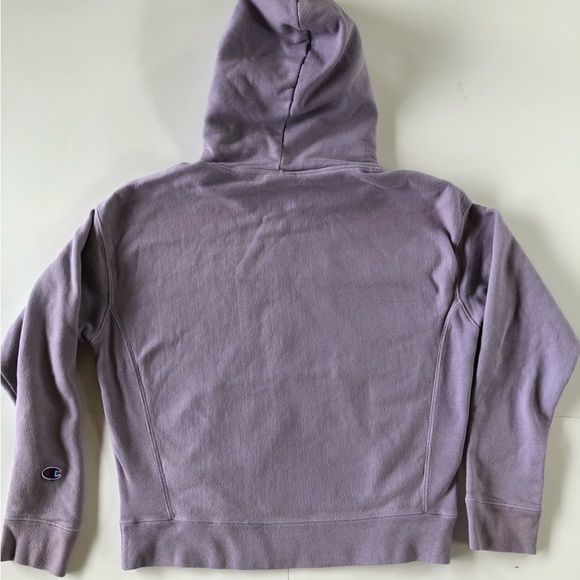 Champion Reverse Weave Womens Hoodie Size M Mauve with full spell out logo - Picture 14 of 15